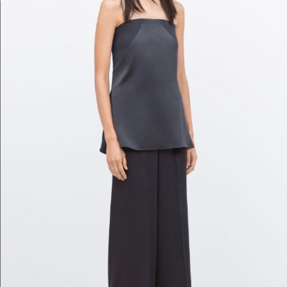 ZARA - SATIN STRAPLESS TOP